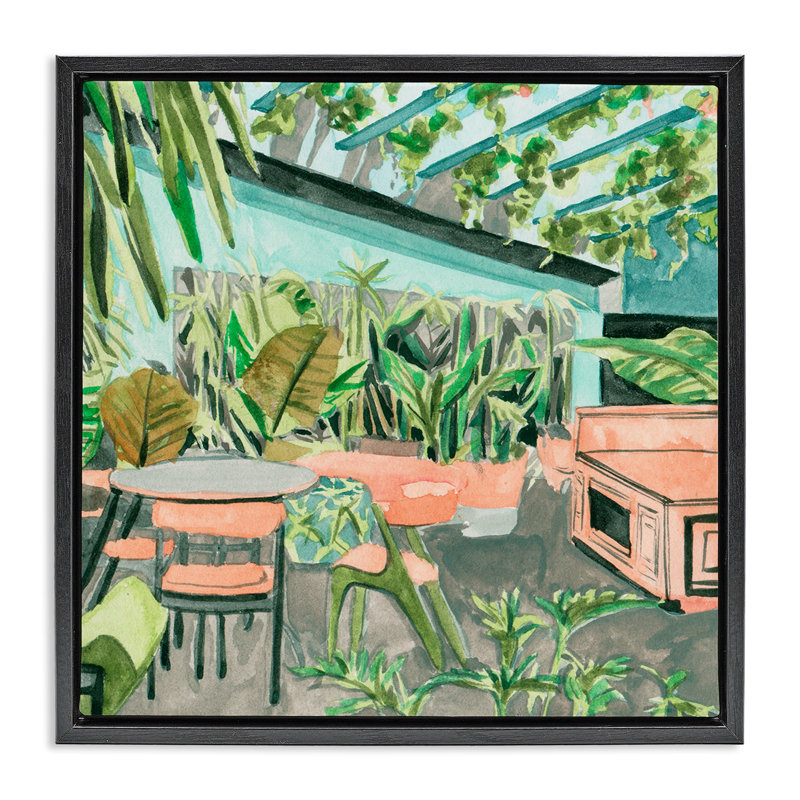 «Greenhouse Plants», art mural encadré flottant par Melissa Wang, Cadre flottant noir de jais, H 25 po x l 25 po