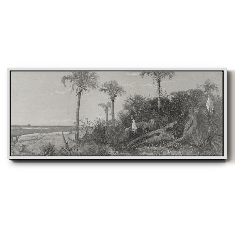 «On the Coast of Florida», peinture sur toile à cadre flottant, Blanc, H 24 po x l 60 po x P 1,5 po