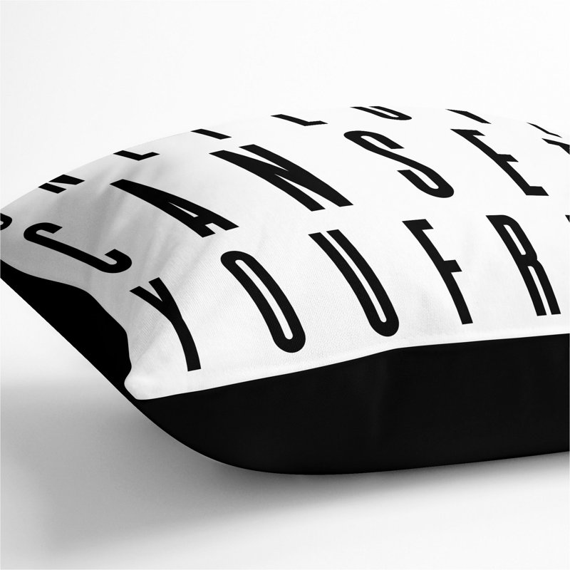 Untitled-1 Typography Scatter Cushion, Black, 55cm H x 55cm W x 20cm D