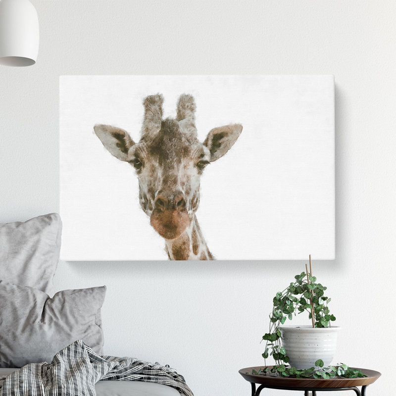 Curious Giraffe Painting - Wrapped Canvas, 60cm H x 91cm W x 3cm D