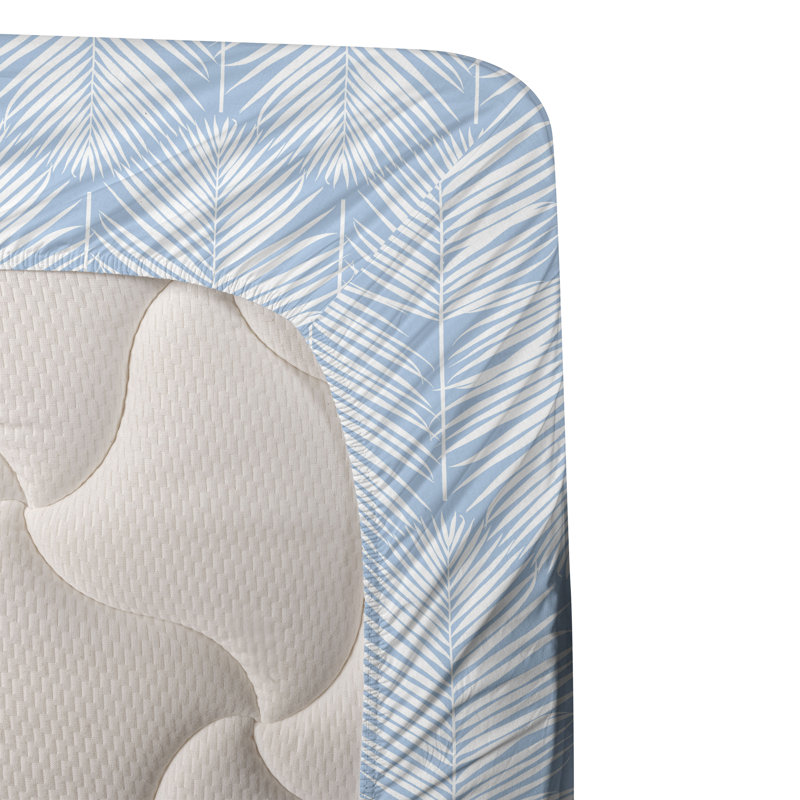 Microfiber Sheet Set, Twin XL Sheet Set with 1 Pillowcase, Pale Blue/White Floral