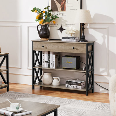 Papineau 40'' W Console Table with USB Ports and Outlets