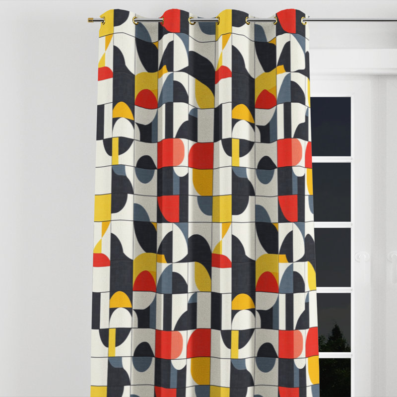 Rideaux Modern Modern - Patchwork Minimal, Œillets dorés, L 52 po x L 90 po