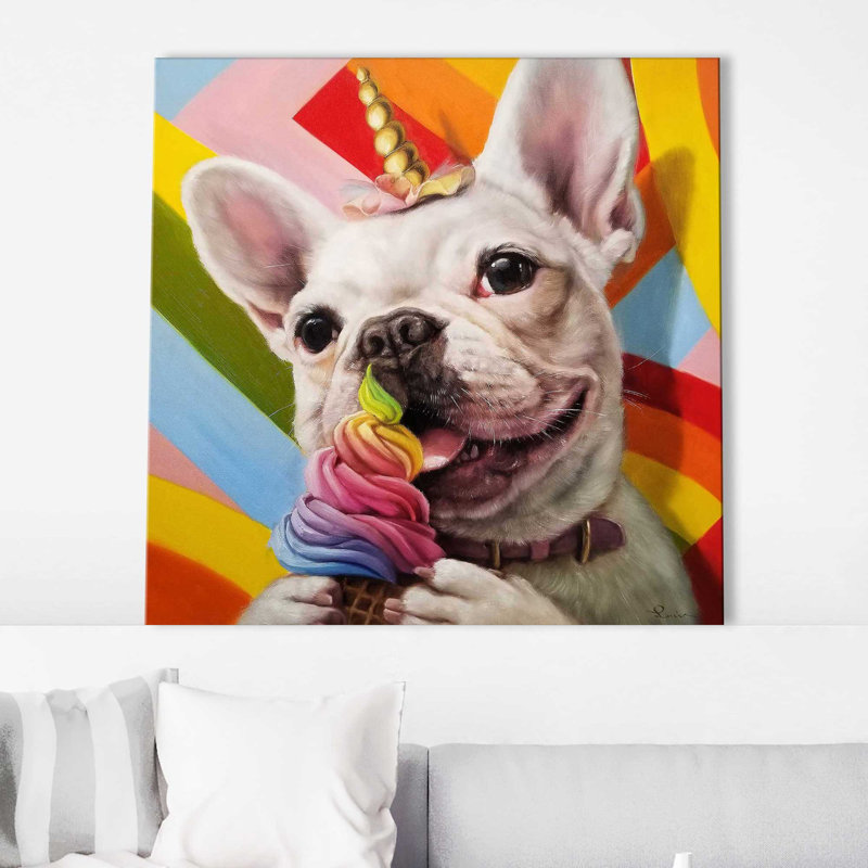 Rainbow Party par Lucia Heffernan - Peinture, Toile tendue, H 28 po x l 28 po x P 1,5 po