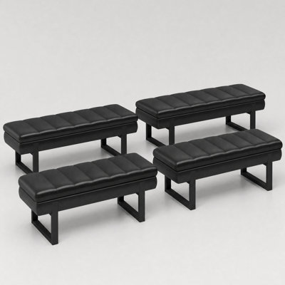 52'' Wide Faux Leather Tufted Storage Bench