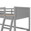 Lit mezzanine simple en bois massif peu encombrant, conception moderne avec échelle