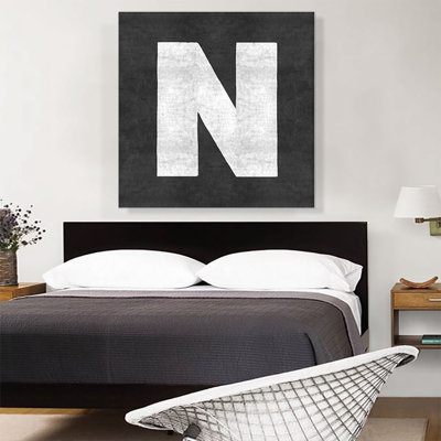 «Chalkboard Alphabet», lettre N - Reproduction d'art textuel sur toile tendue