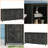 Distressed Dark Gray Farmhouse Buffet Cabinet with Sliding Barn Doors, 60" Kitchen Storage Sideboard-340724237