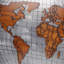 Grande carte du monde moderne d'art mural