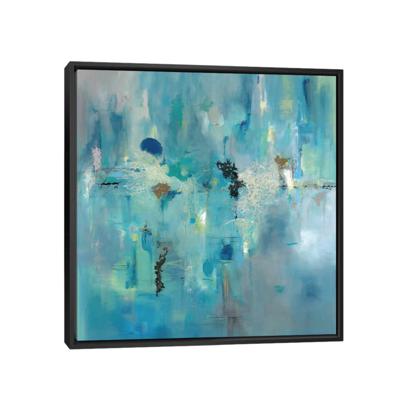 Une histoire à raconter, reproduction d'art sur toile tendue, H 18 po x l 18 po x 1,5 po, Toile avec cadre noir, Pas de tapis