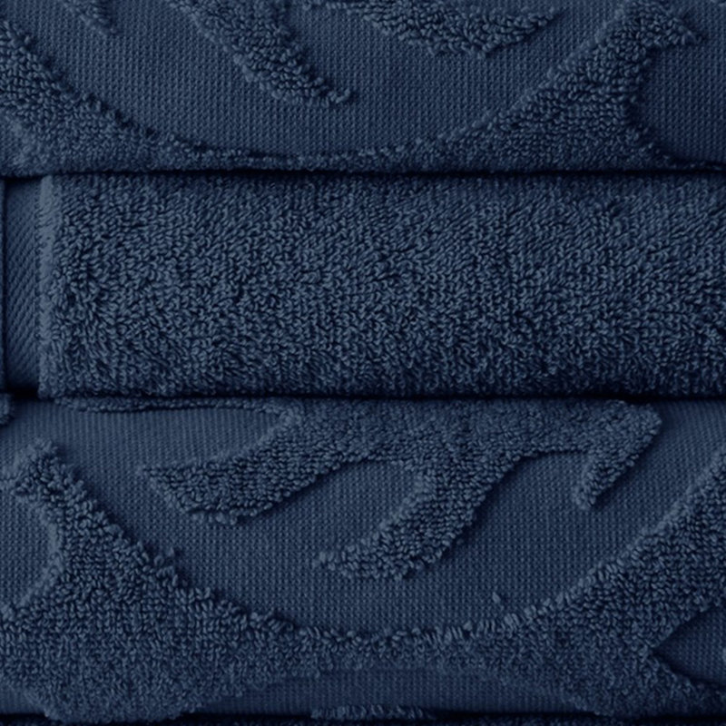 Ensemble de 6 serviettes en coton égyptien, Bleu