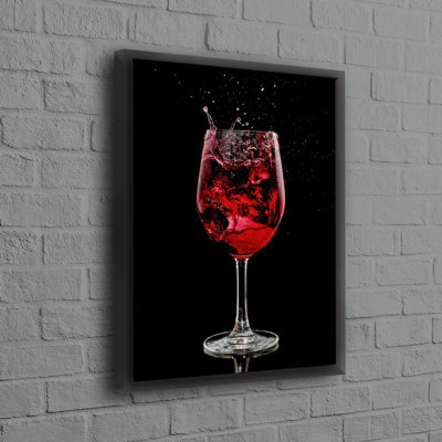 Art sur toile de coton rouge personnalisé, idéal pour décorer une cuisine moderne ou un bar ou offrir un cadeau de mariage contemporain à un couple
