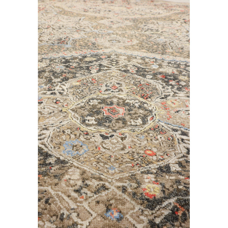 New Indian Classical Oushak Wool And Silk On Cotton 7' X 12' Taupe