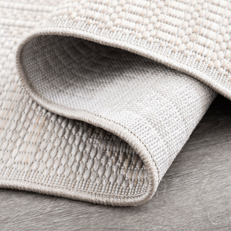 April Geometric Beige Indoor / Outdoor Area Rug 5x7 - ( 5'3'' x 7'3'' ), Rectangle 5'3" x 7'3"