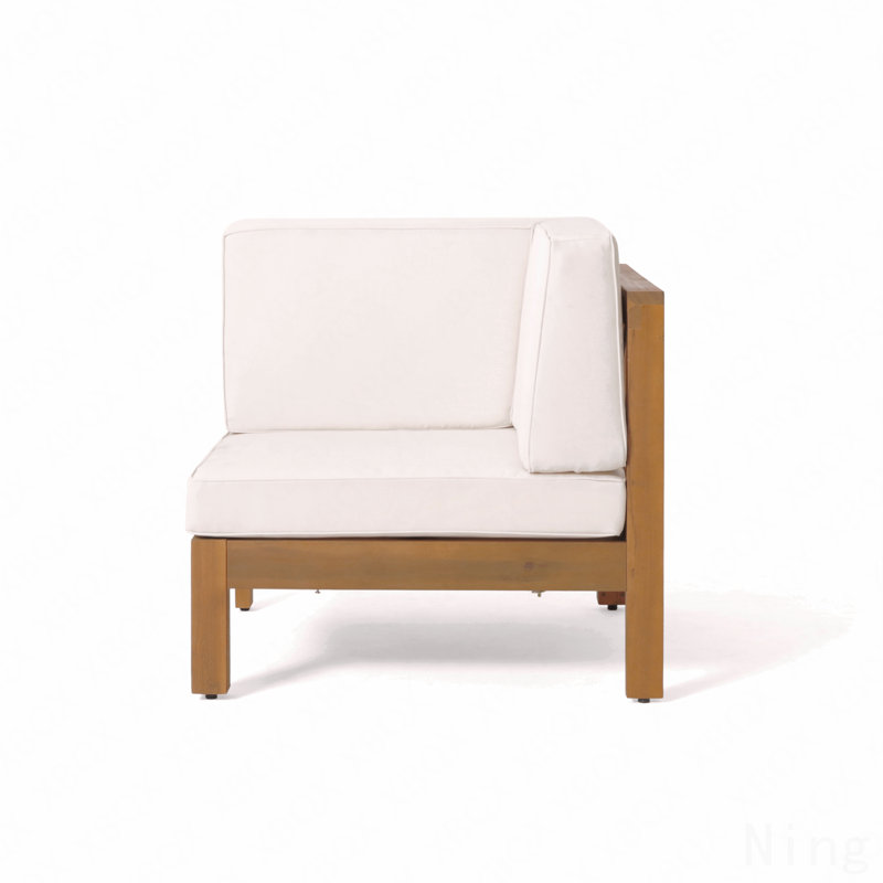 X-Back Loveseat, Dark Grey, White Cushion/Natural Frame