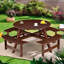 Ensemble repas pour 8 personnes avec 4 bancs intégrés et trou pour parasol Karabella-328028569