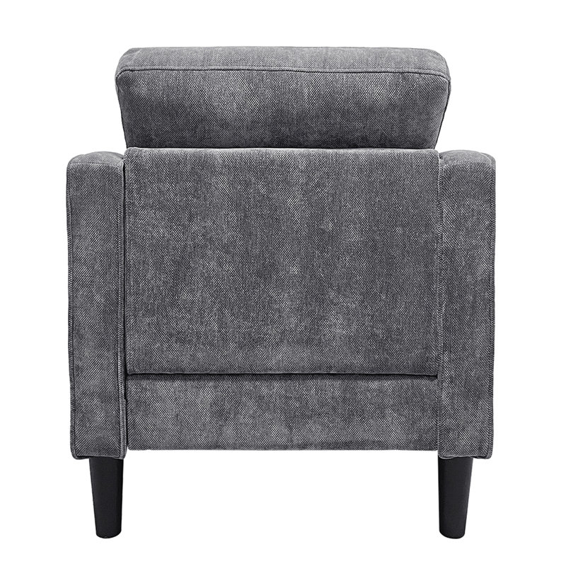 Fauteuil d'appoint de style milieu du siècle, idéal pour un bureau à domicile ou un appartement. Revêtement en chenille douce, assise épaisse, ressorts métalliques, pieds en bois massif, tissu gris. Confortable et élégant, il est parfait pour les petits espaces comme les appartements.