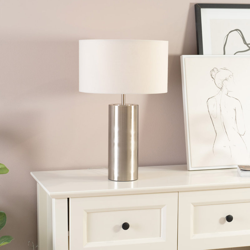 Amtul Metal Table Lamp, White, Gold