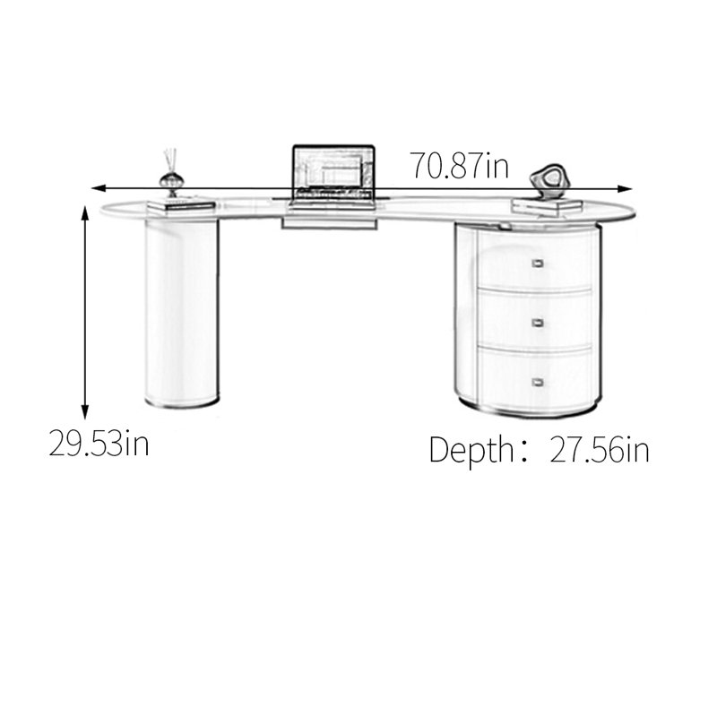 Bourquin, H 29,53 po x l 70,87 po x P 27,56 po