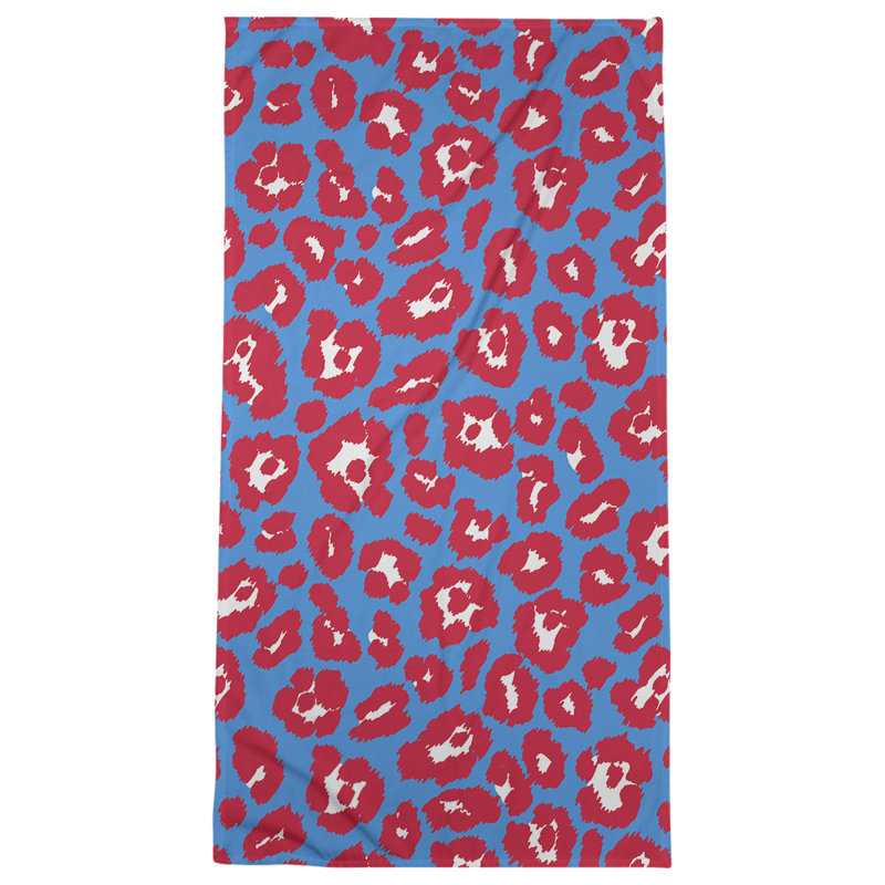 Serviette de plage Holderness, Microfibre, Bleu clair / blanc / rouge