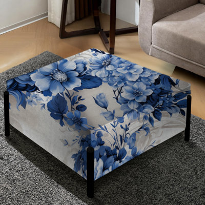 Grand repose-pieds carré Cobalt Blue