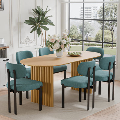 Collado 6 - Person Soild Wood Double Pedestal Dining Sets