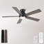  Ventilateur de plafond encastré à profil bas à 5 pales de 52 po avec moteur à courant continu réversible et télécommande-1013670276