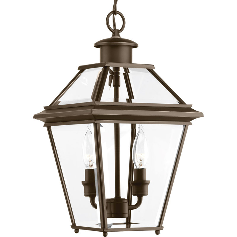 Lanterne suspendue d'extérieur à 2 lumières H 15,75 po Calais, Bronze antique