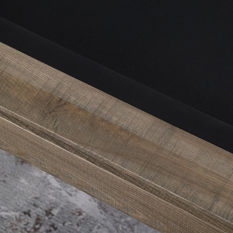 Table de billard en ardoise 8 pi Texas II avec pieds en acier, Noir, Distressing Vintage Ash