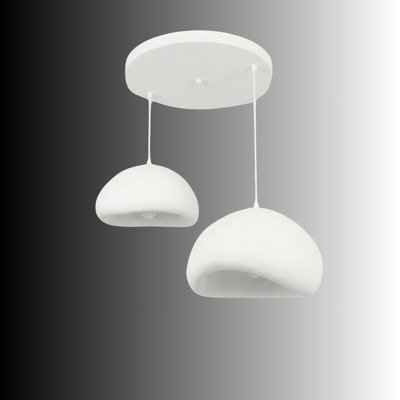 Lustre réglable Elegant 55 à 45,7 po de hauteur | 2 x E27 Max 40W, IP20, finition blanche, parfait pour les espaces de salle à manger et de vie