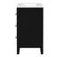 Meuble-lavabo de 24 po avec lavabo en céramique, meuble-lavabo simple à 3 tiroirs, couleur noire et noir, facile à installer, tiroirs rétro en métal