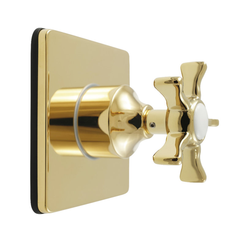 Kingston Brass Hamilton Single-Handle Three-Way Diverter Valve With Square Trim Kit, Polished Brass