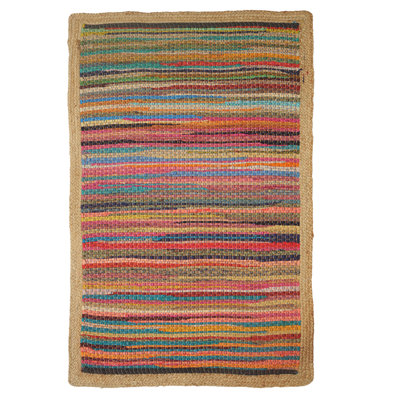 Handmade Multicolor Striped Reversible Woven Area Rug