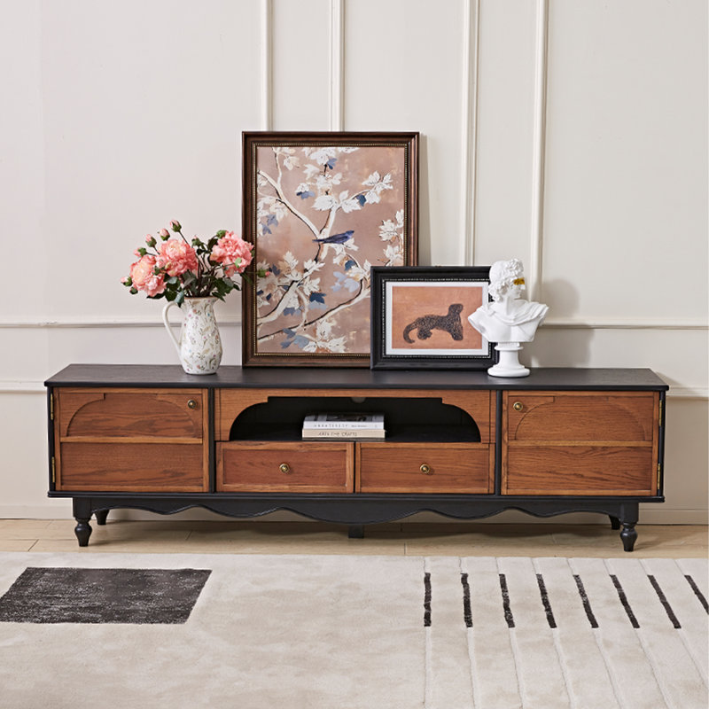 Mid-Century Modern Solid Wood Multi-Functional TV Stand
