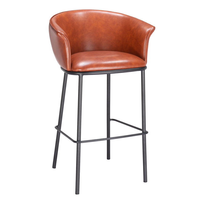 Garston Upholstered Barstool, Brown