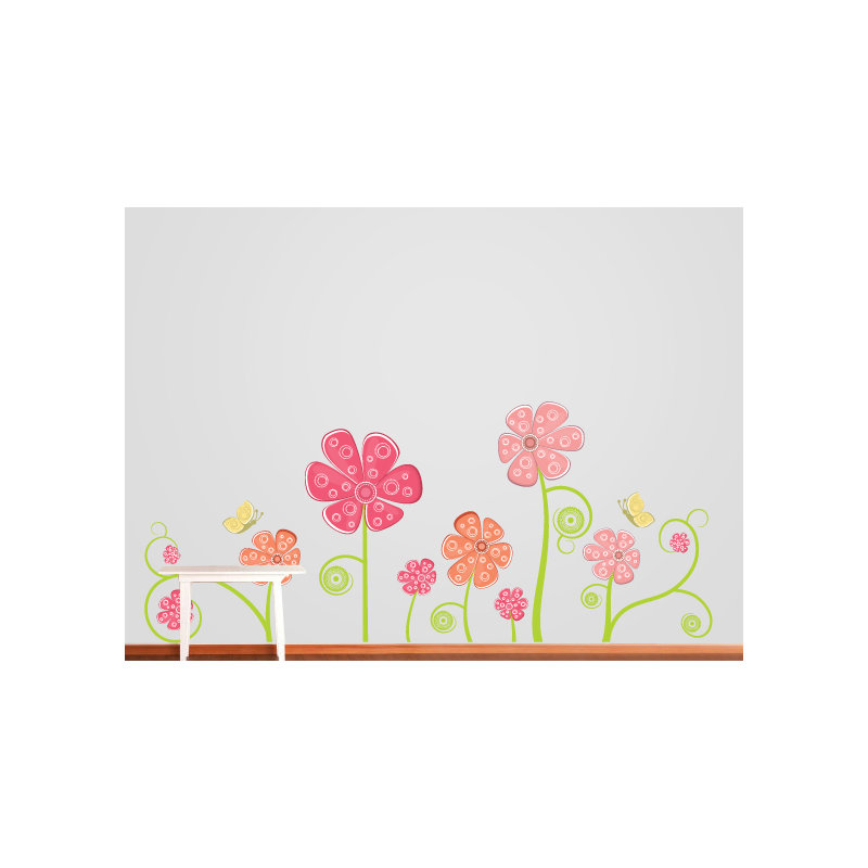 Décalcomanie murale fleur et papillon, Schéma A