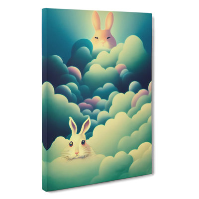 Rabbits In The Clouds - Wrapped Canvas