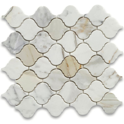 Carreau de mosaïque en marbre 12 po x 12 po Calacatta
