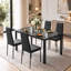 Ensemble de table de salle à manger 5 pièces pour 4 personnes, table de cuisine en verre trempé avec 4 chaises rembourrées en polyuréthane, ensemble de salle à manger à structure en acier peu encombrante pour la maison, la cuisine, la salle à manger et le petit espace (noir)-622518150