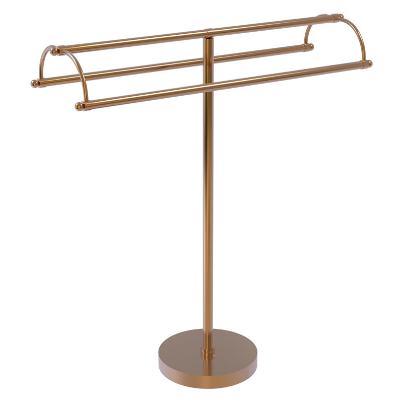 Porte-serviettes sur pied à double accoudoirs, Bronze brossé