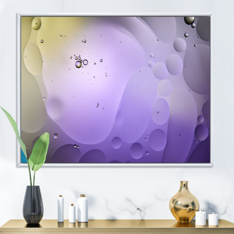 Encre mauve miser sous l'eau II - décoration murale moderne en toile, H 8 po x l 12 po x P 1,5 po, Cadre flottant blanc