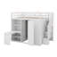 Lit mezzanine double avec garde-robe, bureau et tablettes-117525346