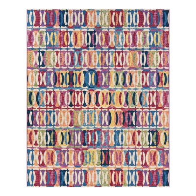 Keazia Washable Geometric Indoor / Outdoor Rug