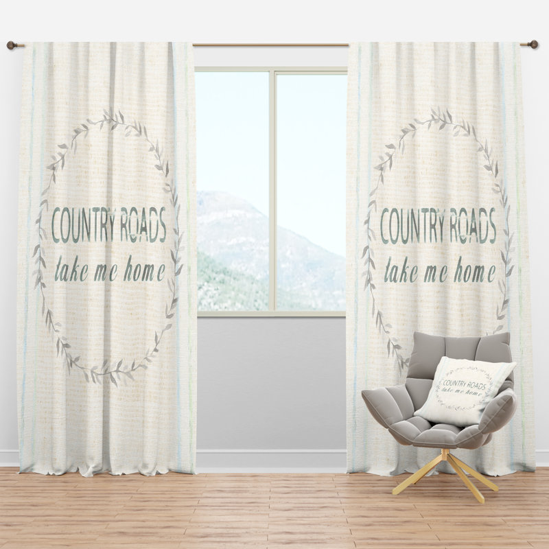 Farmhouse Florals XVIII - Farmhouse Velvet Curtain - Room darkening - 1 panel, Beige, 52" W x 63" L