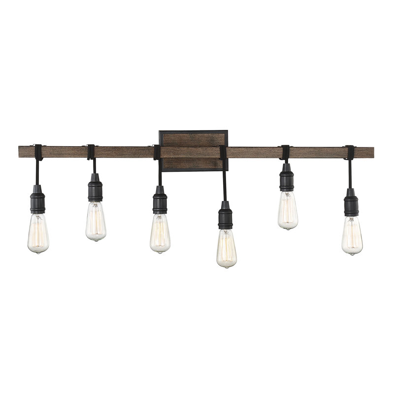 Éclairage pour salle de bain à 6 lumières à intensité variable bronze / brun Eleesia, Six lumières