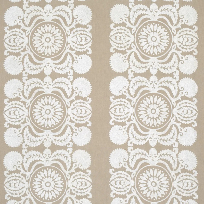 Castanet Embroidery Fabric, Natural