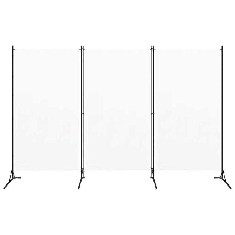 Abdisamad 3 Panel Room Divider, White, 180cm H x 260cm W, 3