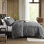 Édredon pour lit simple / simple TG 2 pièces en gris, 100% coton sergé délavé, douceur, tout, design polyvalent pour tout décor, standard 100, coton surdimensionné, sensation douillette, élégance intemporelle,-118928638