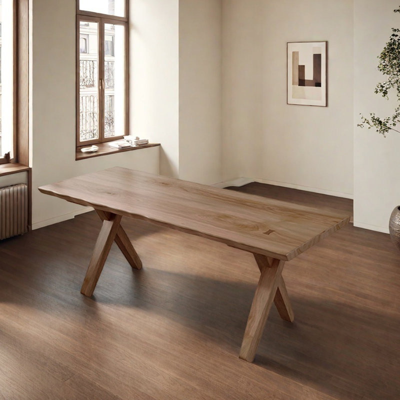 Table de salle à manger simple et de haute qualité en bois massif, H 29,52 po x L 70,86 po x l 31,49 po