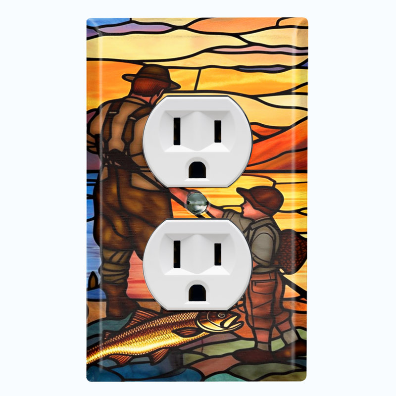 Copper Rust Patina Teal Print 1 - Gang Duplex Outlet Standard Wall Plate